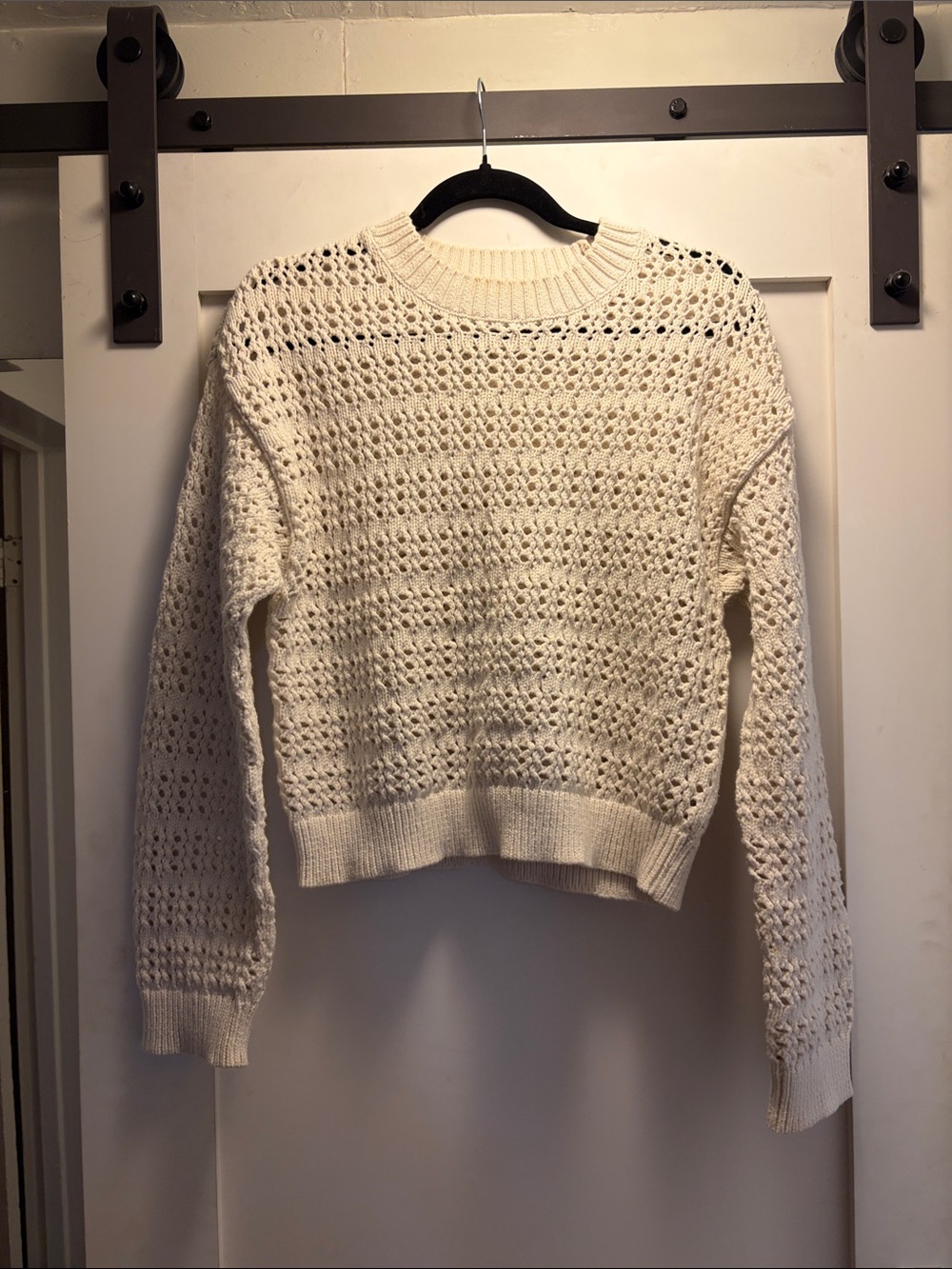 Universal Thread Cream Open-Knit Crewneck Sweater